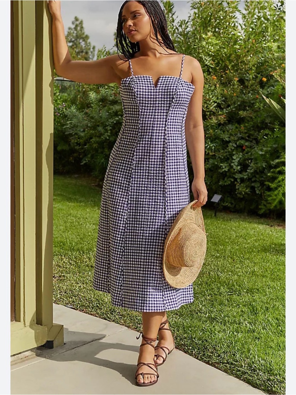Anthropologie Gingham Checkered Dress